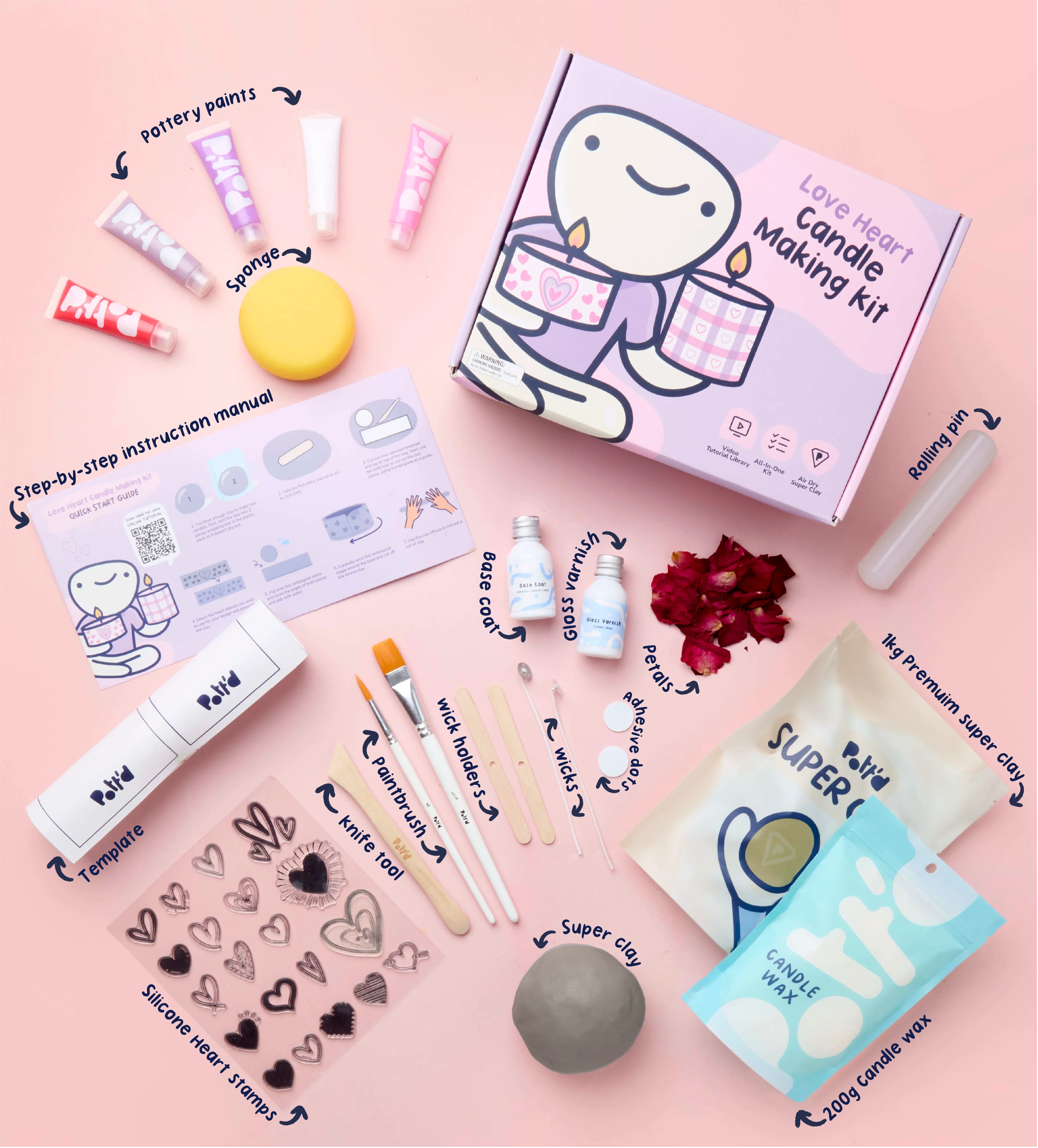 Love Heart Candle Making Kit - Image 5